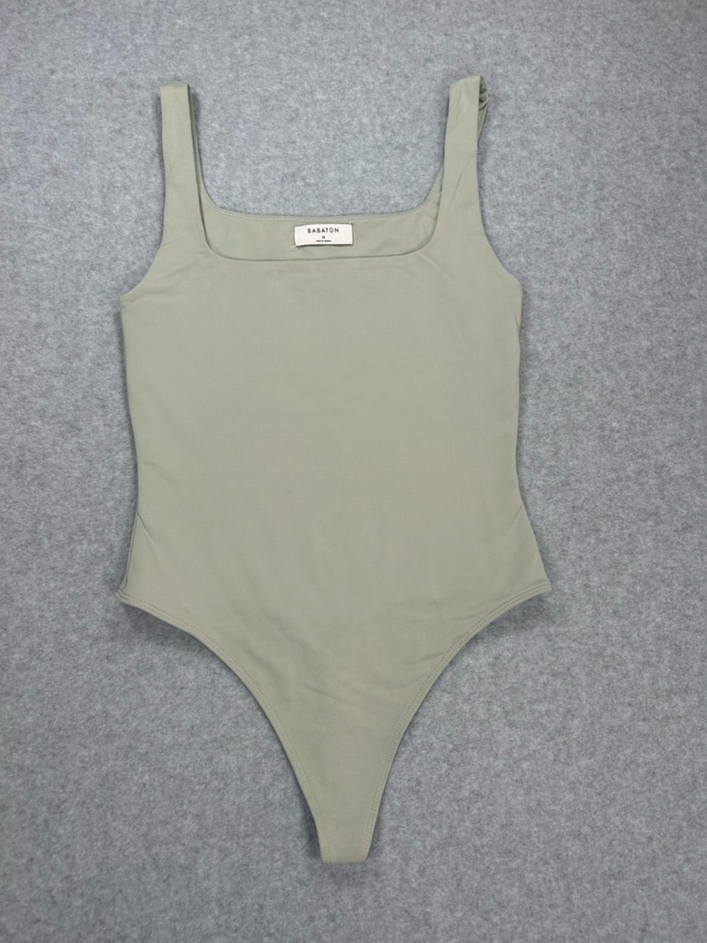 Babaton Square Neck Bodysuit in Sage Green - Picture 2 of 7